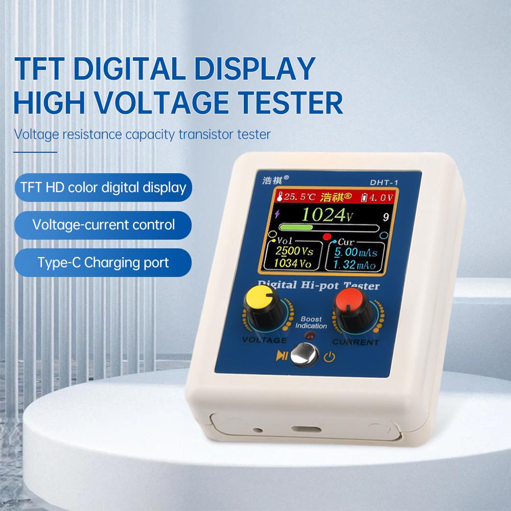 160x128TFT Display Multi-function Digital High Voltage Tester Type-c Interface Voltage Resistance Capacity Transistor Tester 6