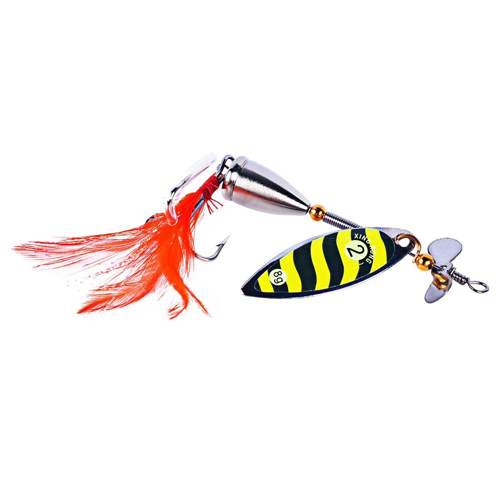 

Рыболовные приманки Yediao Spinner baits, металлическая блесна 9,3 г с крючком для приманки из перьев, морская пресная вода