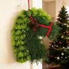 Holiday Horse Decoration Rustic Horse Head Wreath with Ribbon Hand-woven Artificial Branch Equestrian Door Decor Christmas Front