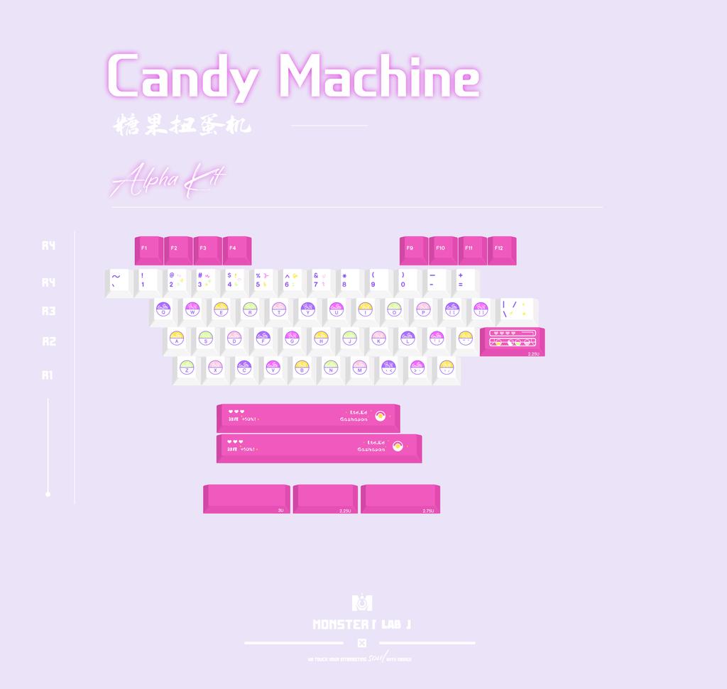 Candy Gachapon Keycap Purple And Pink Color Matching Pbt Cherry Wooting Digital Area Letter Area Keycaps