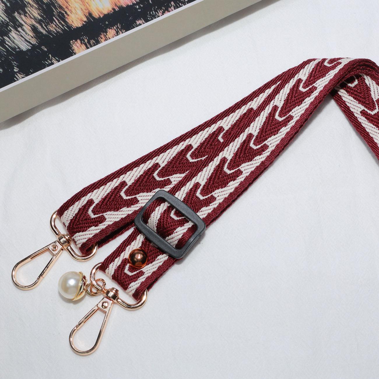 

Регулируемый широкий плечевой ремень в стиле ретро с отделкой жемчугом - Модный и универсальный аксессуар для сумки