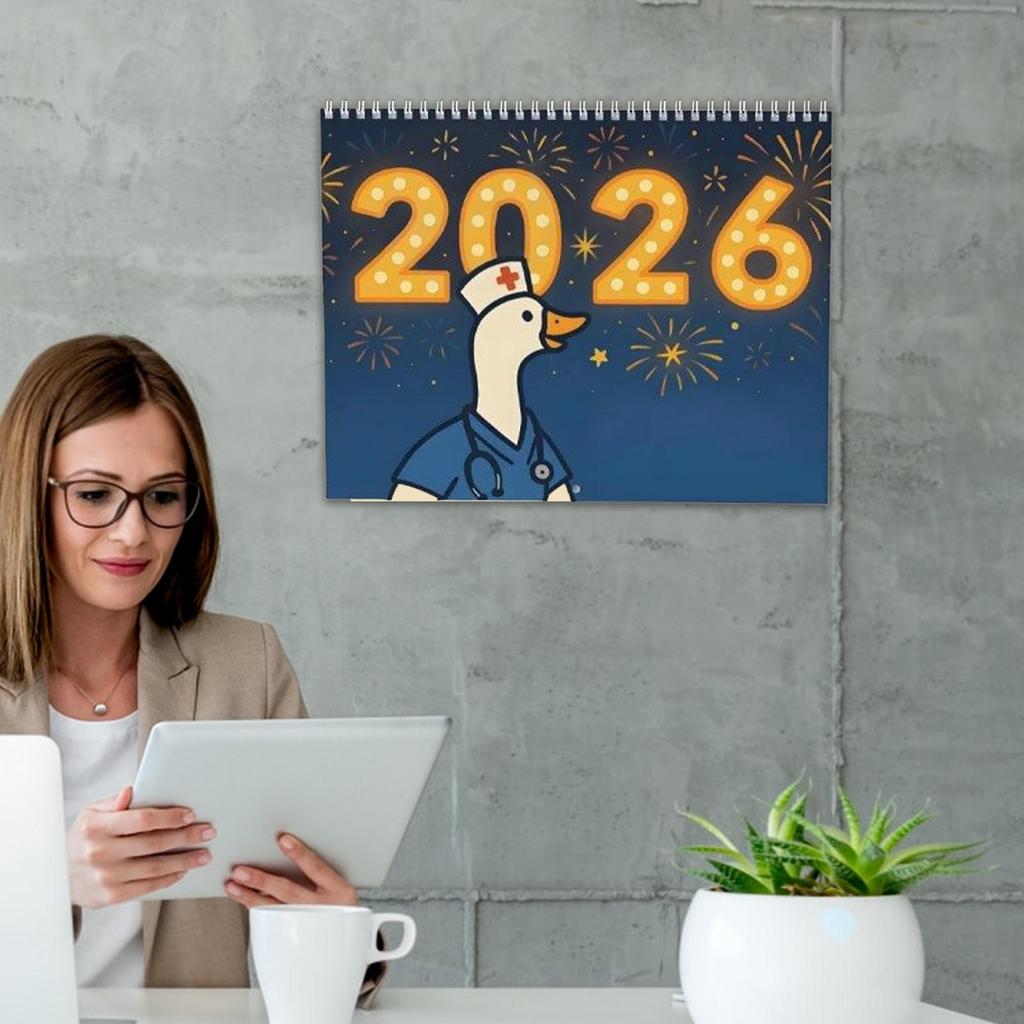 2026 Nurse GooseCalendar Creative Calendar 2026 Scheduling Tool Family Planner Organizer For Family Room Office