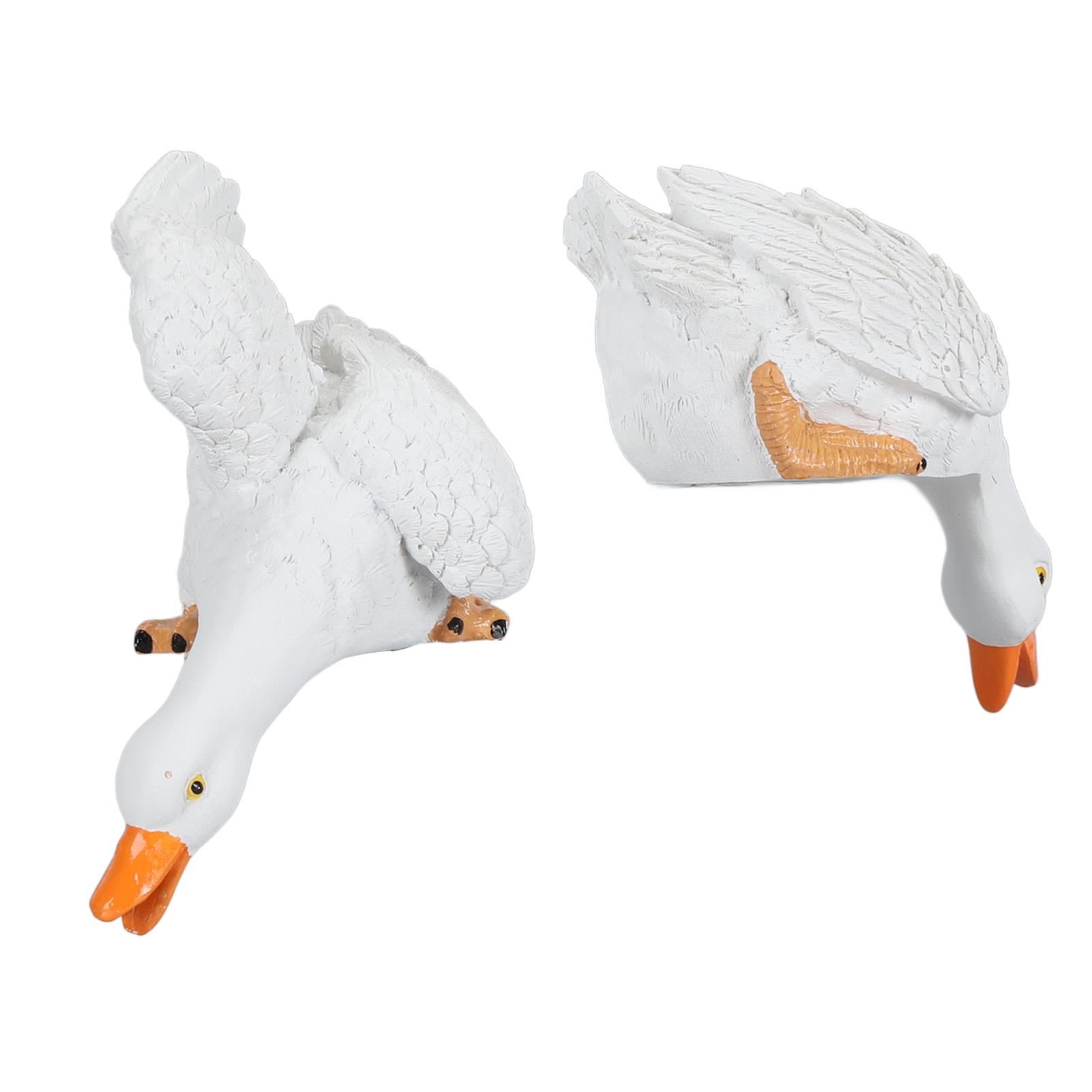 

2 шт. Статуя пьющей утки, Водонепроницаемая смола, Утка, Садовые ландшафтные фигурки, Декоративные уличные животные, Украшения для