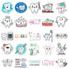 50 Sheets Protect Teeth Cartoon Stickers For Kids Students Graffiti Laptop Stationery Luggage Cute Sticker Dental Clinic Gifts