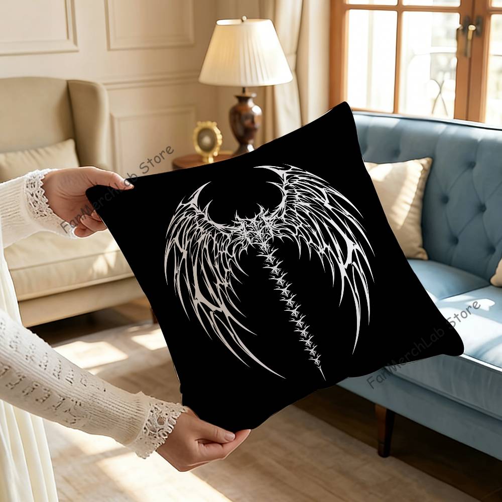 Gothic Cyber Sigil Cross Eyes Printed Pillow Cover Cushion Case Simple Sofa Pillow Case No Pillow Core