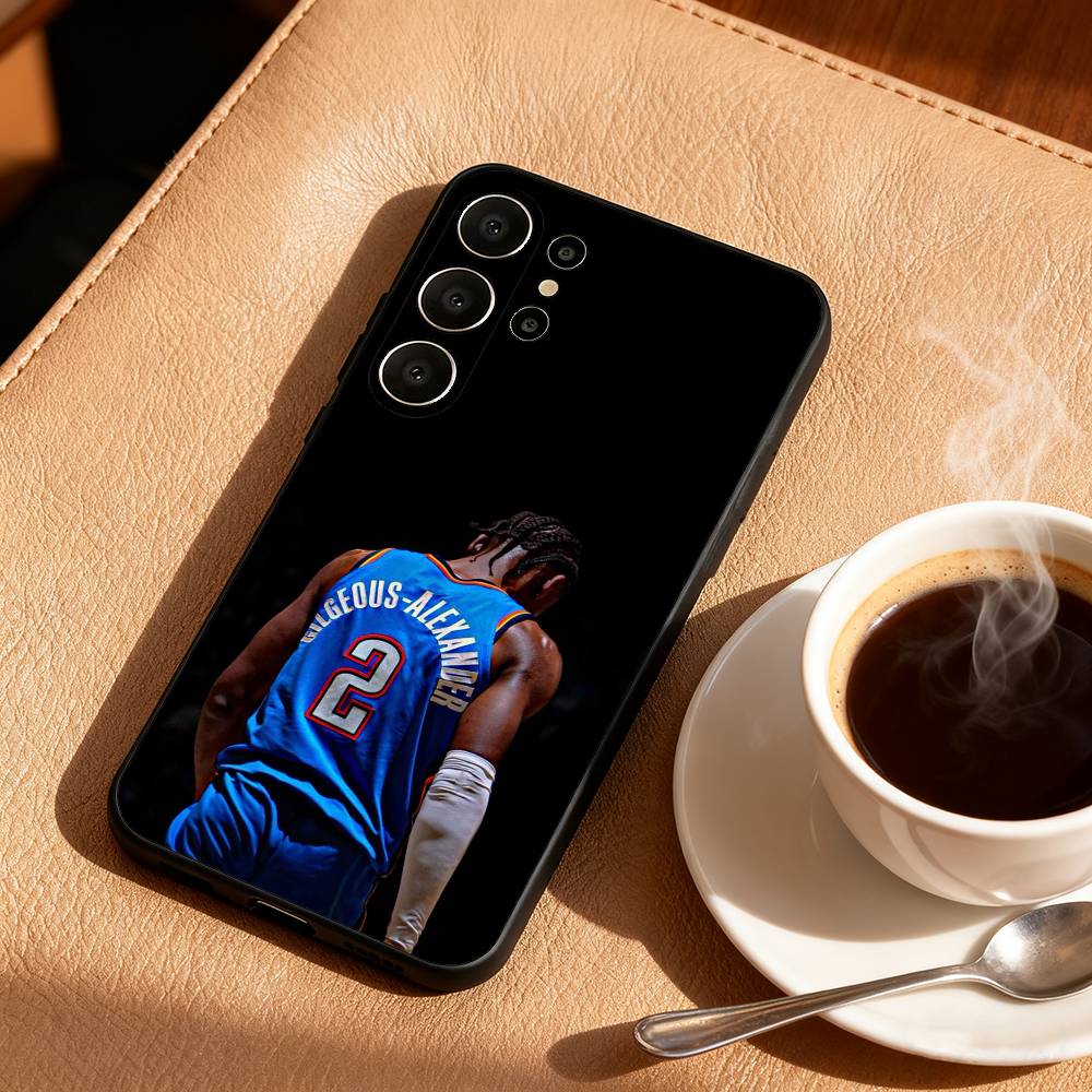 S-Shai G-Gilgeous A-Alexander Phone Case For Samsung S26,S25,24,23,22,30,21,10,9,Ultra,Plus,Lite,Black Soft Case