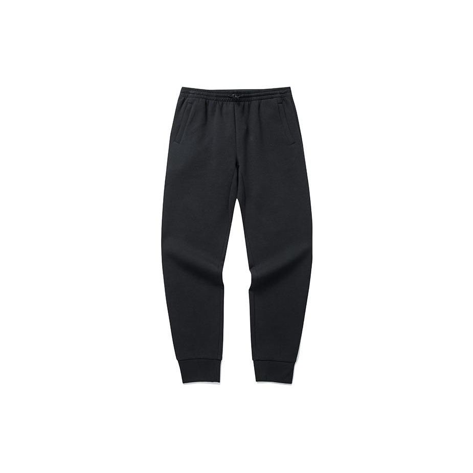 Anta Solid Color Cuffed Sports Casual Pants Women Bottoms Black 162140305-2