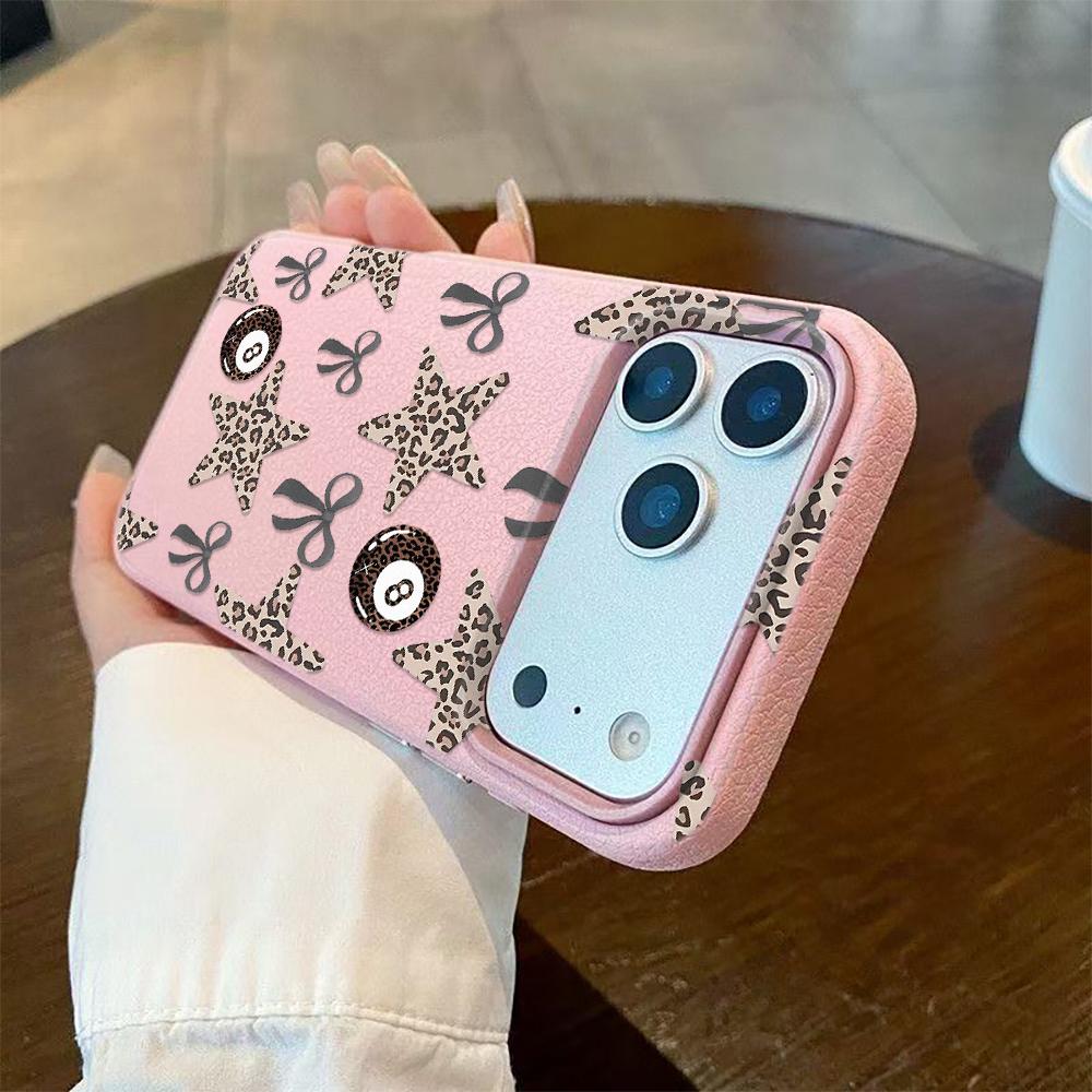 Leopard Print Bow Phone Case For IPhone 17 Pro Max Case For IPhone 13 15 14 11 12 16 Pro Max 16e 14 Plus Soft Cover Funda