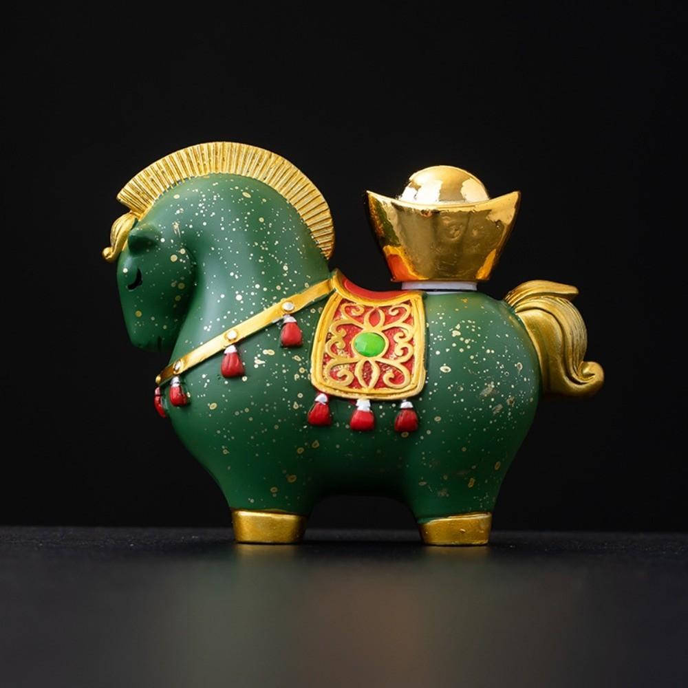 Resin Horse Figurine Chinese Style Tea Table Decoration Zodiac Horse Ornaments Car Decor Pony Horse Miniature Home