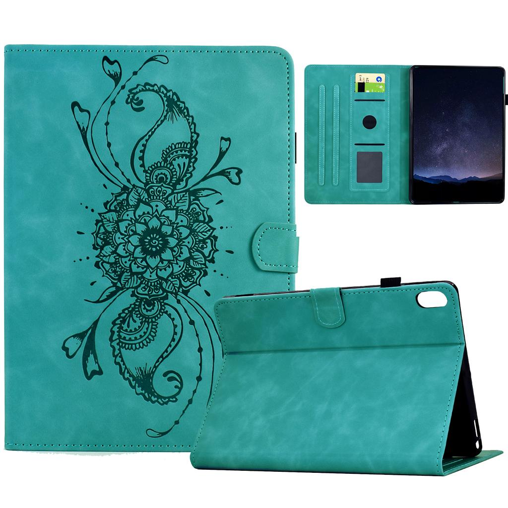 For Samsung Galaxy Tab S11 Case Mandala Imprinted Leather Tablet Cover with Card Slots