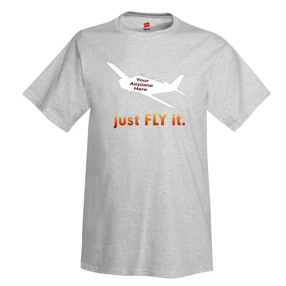 just Fly it Aviation Theme T-Shirt - Personalized w/ Your Airplane 2XL