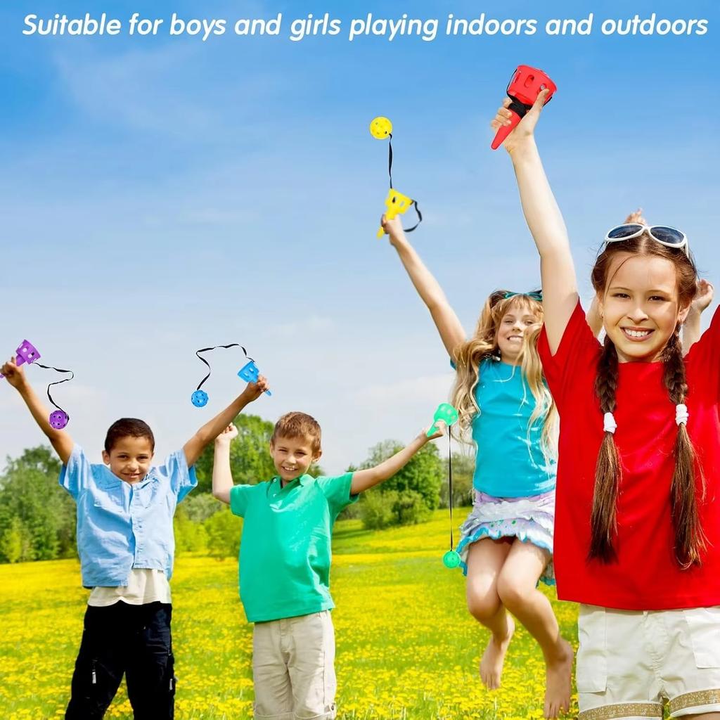 Throw and Catch Ball Set Kids Ball and Cup Hand Eye Coordination Catch Ball with String Outdoor Party Game for Lawn Yard Beach