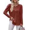 2023 Autumn Loose Tshirt Bubble Sleeve Stripe Shirt Women Office O-Neck Casual Shirt Women Top Solid Top Elegant 28653