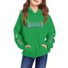 Kinder Langarm Lockerer Pullover Buchstabenaufdruck Kordelzug Kapuzen-Sweatshirt