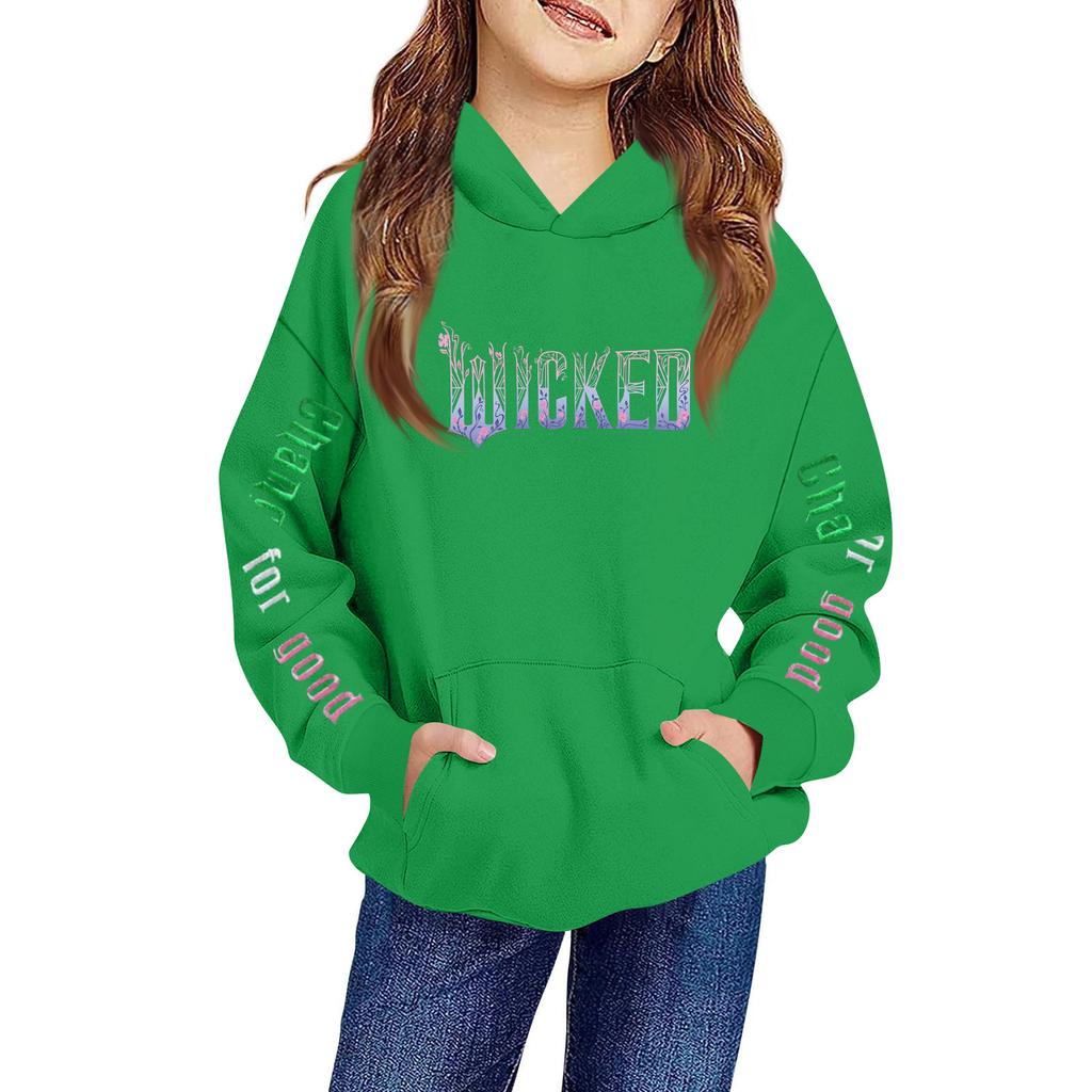Kinder Langarm Lockerer Pullover Buchstabenaufdruck Kordelzug Kapuzen-Sweatshirt