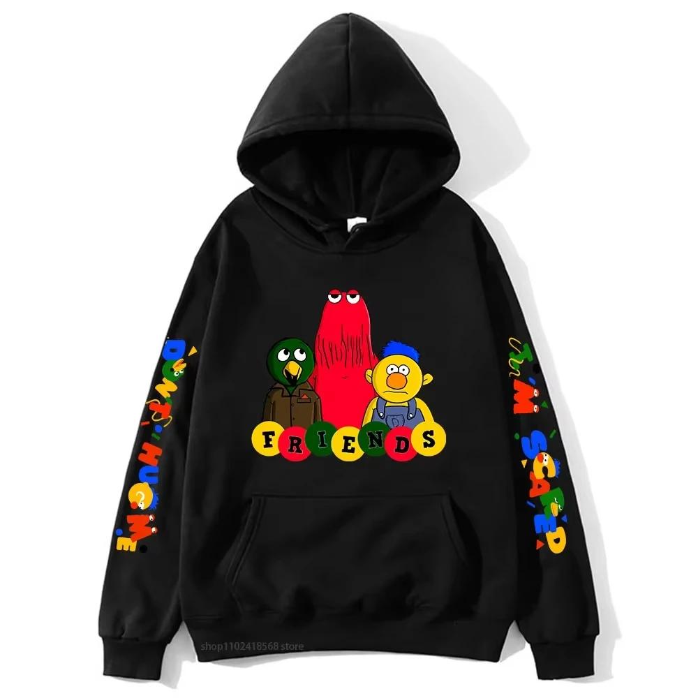 Meme-ikke Klem Meg Jeg er Redd Hettegensere Tegneserie Grafiske Sweatshirts for Kvinner Herre Unisex Sudaderas Klær