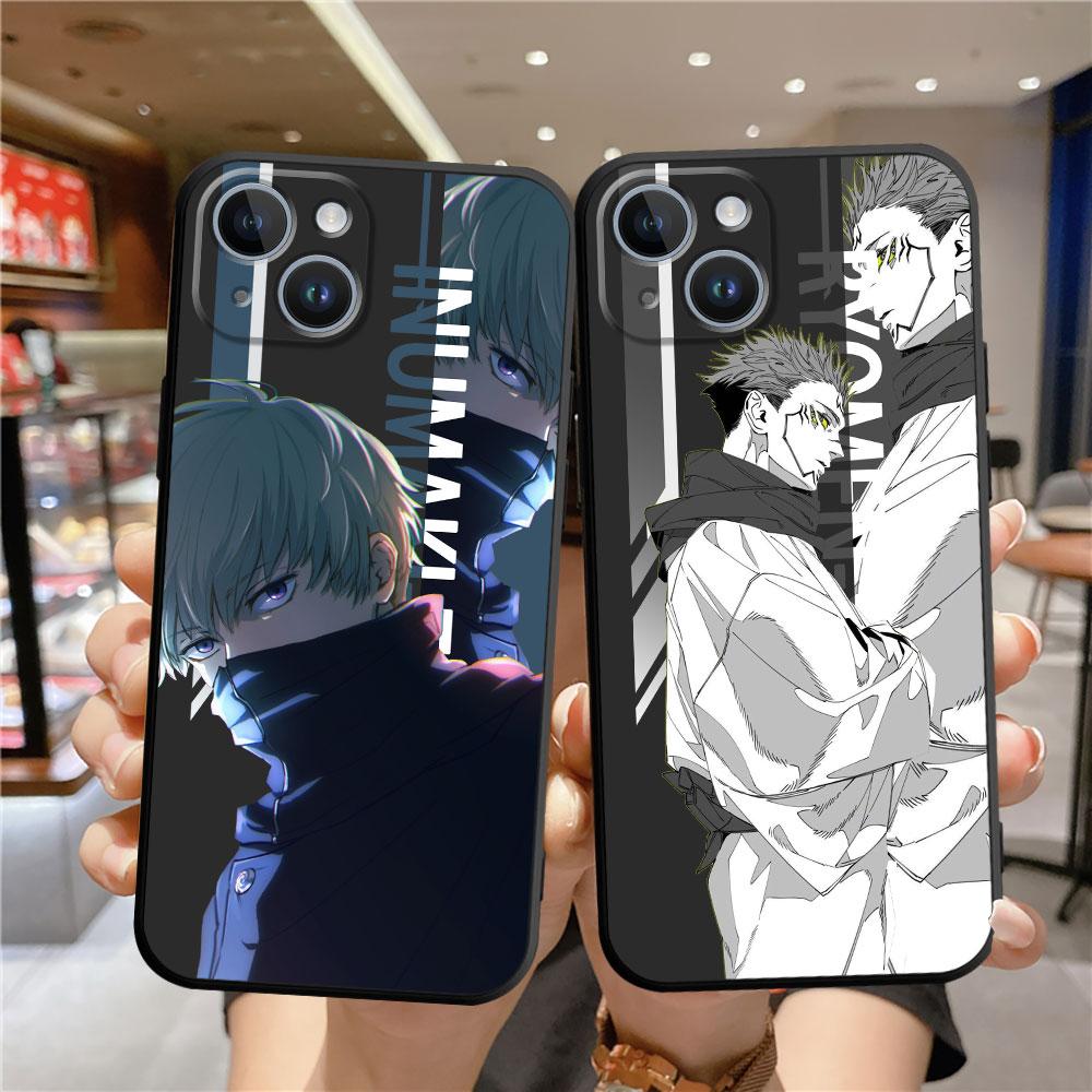 Black Soft Phone Case For Iphone 11 13 Pro 14 Pro Max Se 12 Mini Xs X 8 Plus 7 6s Xr 13pro 11 Pro Coque Jujutsu Kaisen Cover