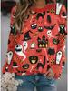 2025 autumn and winter Halloween element explosion 3D digital printing women's crew neck sweater