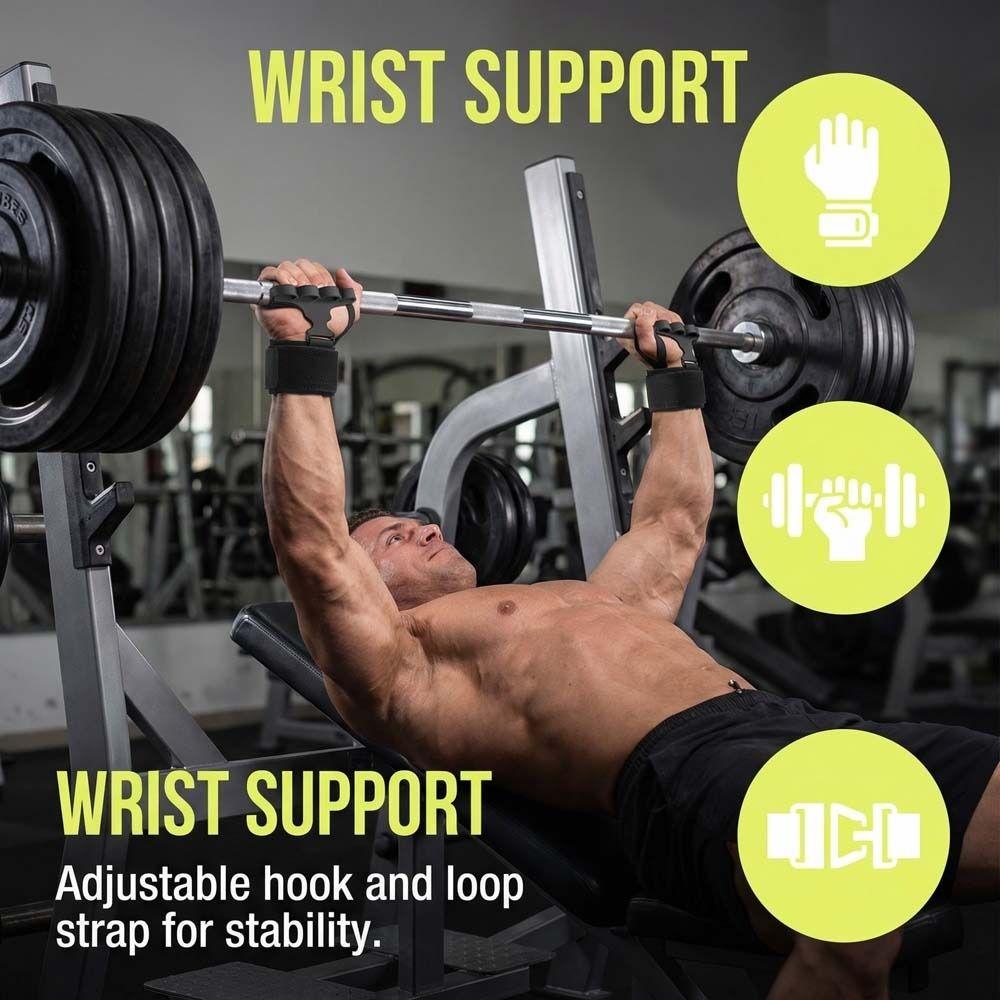 1 pc/ pair Ergonomic Shape Lifting Grips Silicone Material Anti-Slip Grips Home Workout