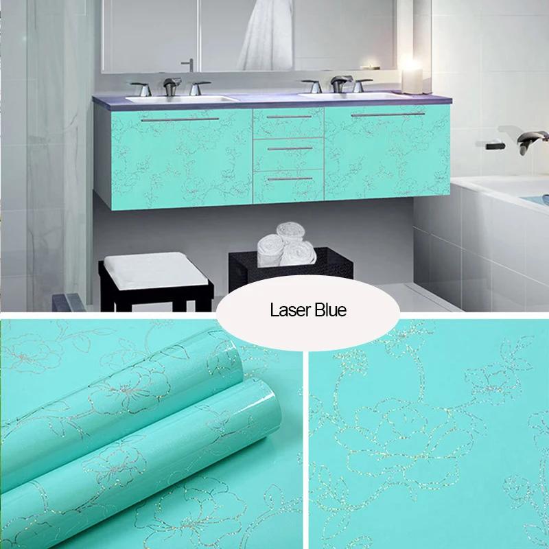Laser Baking Paint Thicken Self Adhesive Wallpaper Desktop Cabinet Renovation Sticker Kitchen Waterproof Oil Resistant Sticker