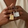 Gold Silver Star Moon Three-Dimensional Rose Book Necklace Retro Openable Pendant Photo Box