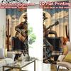 2D FLAT PRINTING 2pcs Curtains (Without Rod) Halloween Skeleton Popular Fashionable Curtains Durable Polyester Curtains Easter