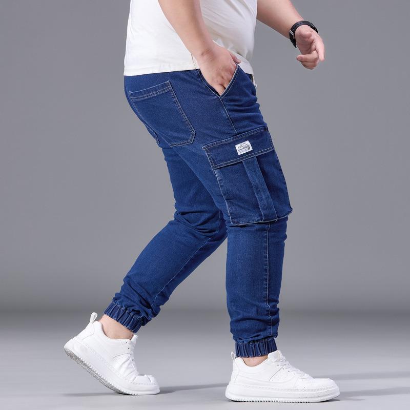 Men's Workwear-Style Denim Trousers: Slim-Fit, Skinny-Leg, Trendy Brand, Stretch Cuffed, Pocketed, Plus Size