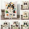 Painting Cartoon Puppy Throw Lightweight 240g Flannel Blanket Soft Skin-friendly for Summer Cooling