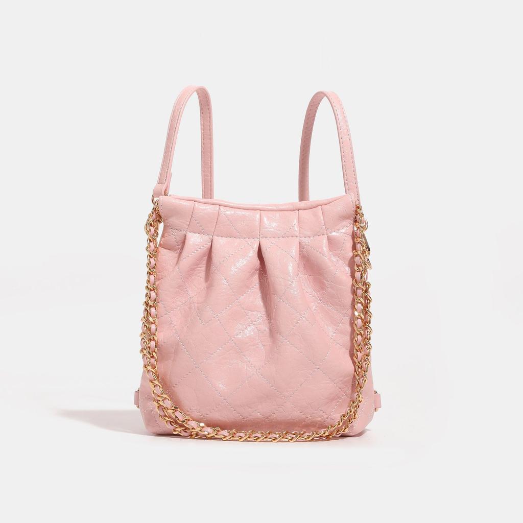 Diamond-patterned-style hobo bag 2024 women's spring-summer new mini backpack niche high-end single-shoulder crossbody bag