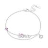 925 Silver Butterfly Moon Star Stone Bracelet Minimalist Jewelry