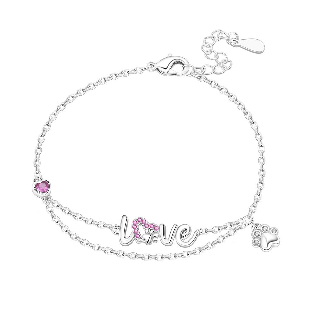 925 Silver Butterfly Moon Star Stone Bracelet Minimalist Jewelry