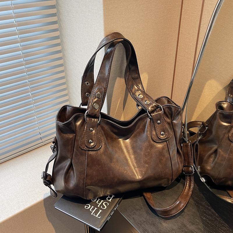 Vintage European & American Women's High-End Casual Shoulder Tote & Crossbody Bag