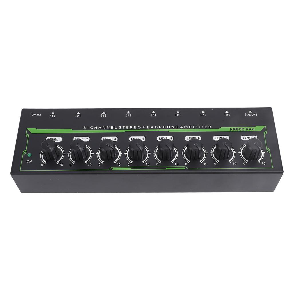 Kopfhörerverstärker, 8-Kanal-Stereoverstärker mit geringem Rauschen, tragbarer RGB-Licht für die Studiofamilie