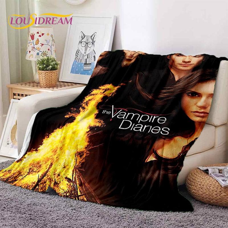 3D Latest The Vampire Diaries Damon Salvatore Soft Flannel Blankets,Throw Blanket Comfortable Blanket for Beds Sofa Home Bedroom