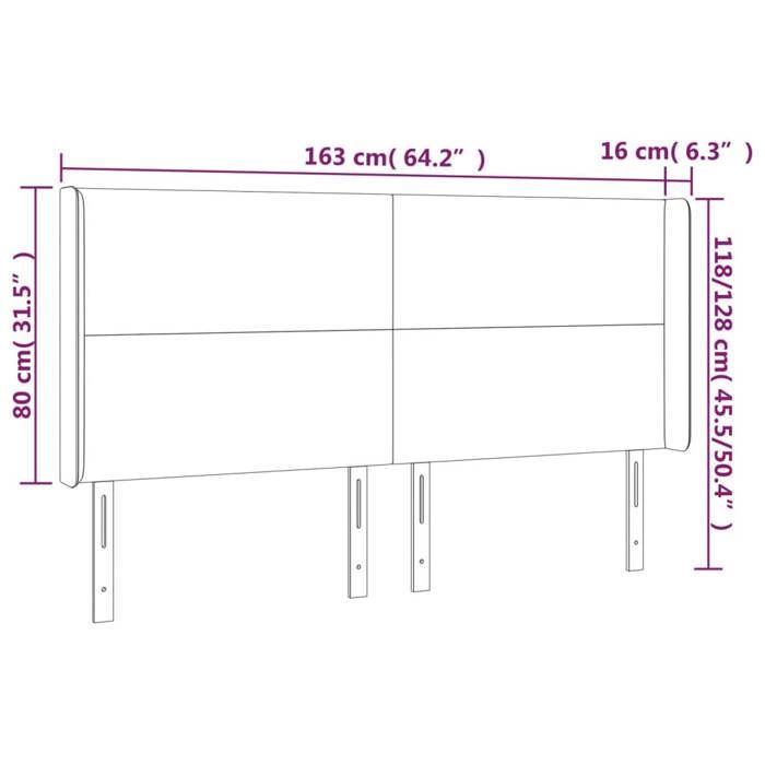 VidaXL Tête de Lit à LED Meuble de Chambre à Coucher Accessoire de Lit Double Tête de Cadre de Lit Intérieur Noir 3123864