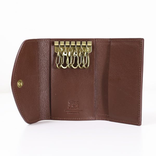 IL BISONTE Key Case Key Ring Genuine Leather Logo Men Women Unisex SKH150 PV0001 (Pink/PK213B) [Item]