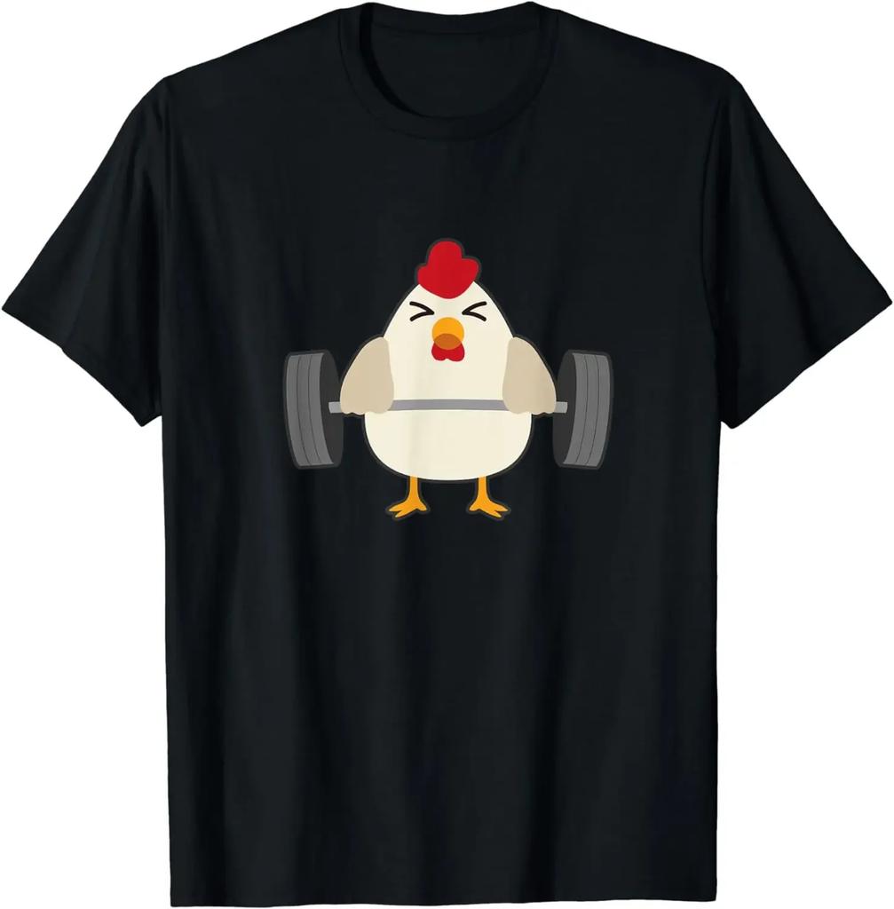 Chicken Power Deadlift Funny Weightlifter Tshirt Custom Printed Shirts Funny T Shirts Unisex Clothing Tops Graphic T Shirts