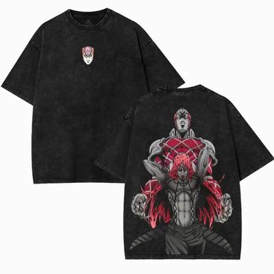 Hot Anime JoJo's Bizarre Adventure Diavolo Clothing Men Women Tshirts Washed Cotton Tee Retro Oversized T-shirt Harajuku T Shirt