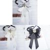 Korean Style Womens Bow Tie With Rhinestone And Pearl Decor For Graduation School Uniform Accessories