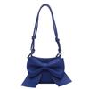 Autumn New Luxury Big Bow Blue Underarm Bag For Women  Fashion Bow Decor One Shoulder Bag PU Solid Versatile Crossbody Bags