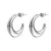 Trendy Titanium C-Shaped Stainless Steel Twisted Wire Earrings