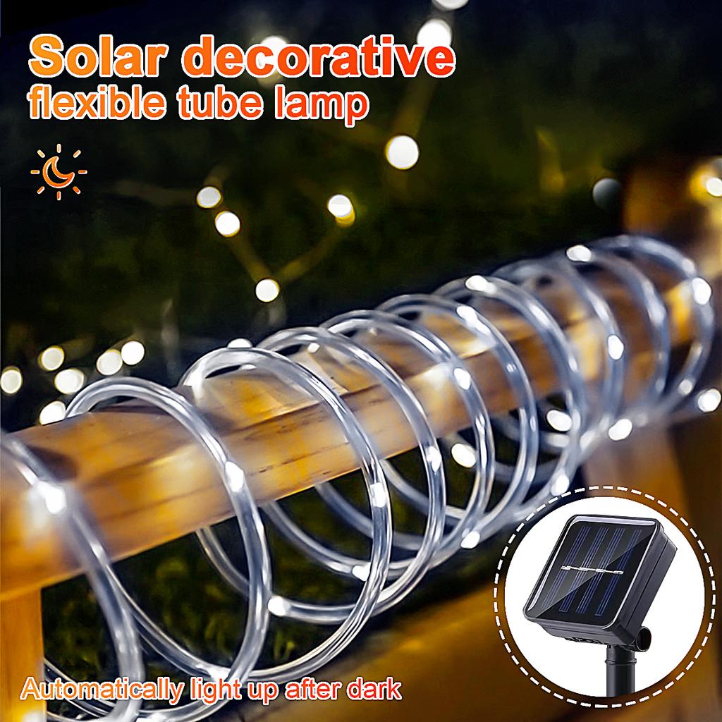 7-32M Solar Rope Light Waterproof Outdoor Solar Powered Fairy Lights 8 Mode Christmas for Garden Yard Holiday Tree Decor Light