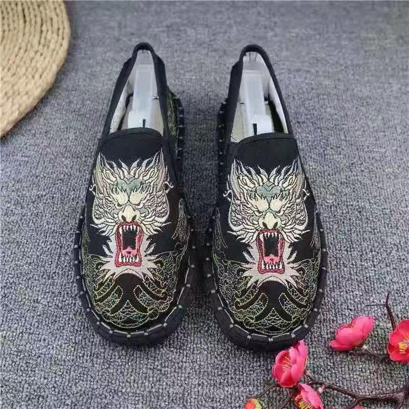 Order A Size Up Hand Embroidered Old Beijing Cloth Shoes Canvas Shoes Couple Casual Shoes