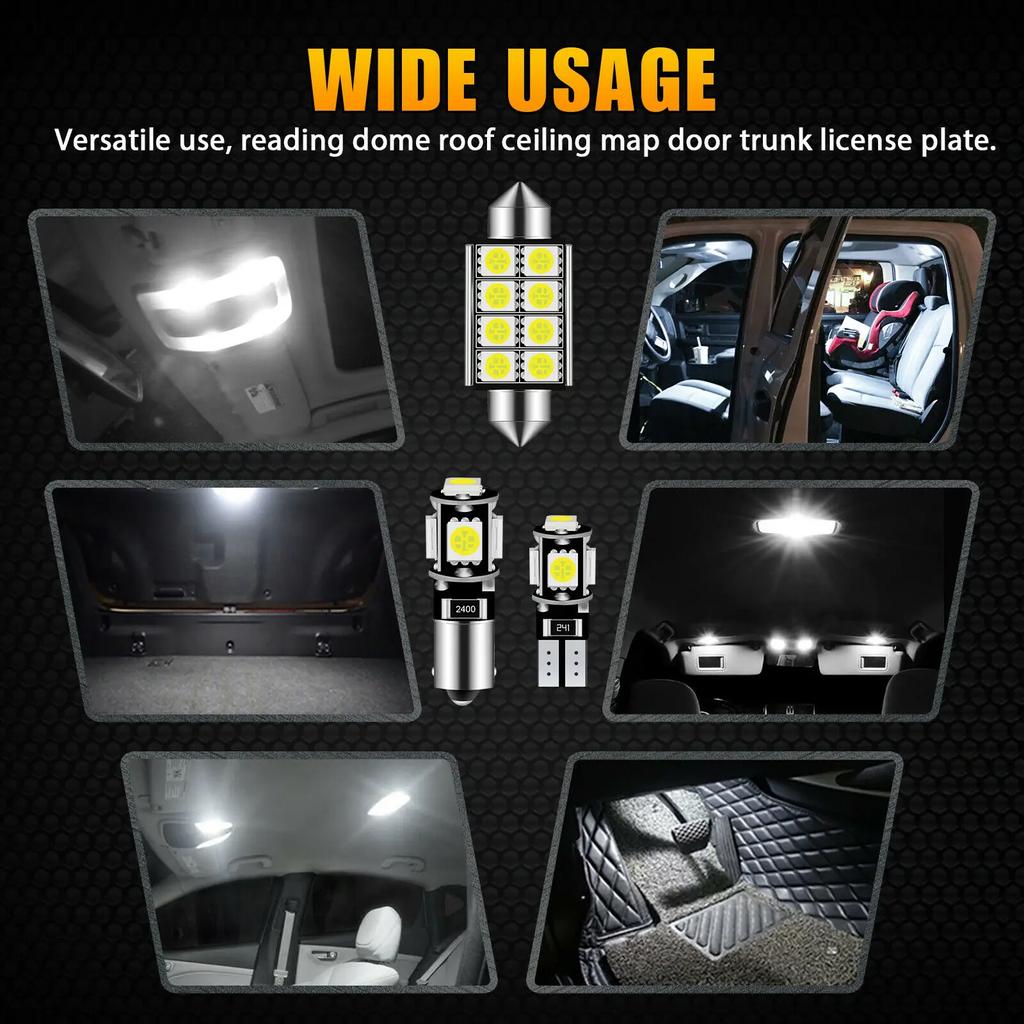 23Pcs T10 5050 Car LED Light Bulb Interior Dome Trunk License Plate Lamps Kit White for Bmw E53 E60 E90 Golf 4 7 LED Lamp