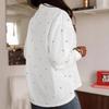 Women Long Sleeve Turn Down Collar Shirt Heart Print Loose Casual Blouse Elegant Office Daily Shirt European American Fashion Tops Factory Source