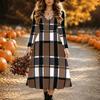 Halloween Women's Floral Print Midi Dress A Line Dress Vacation Casual Daily Regular Fit  Long Sleeve V Neck Black  Spring Fall
