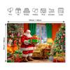 2D flat printing party banner Christmas Santa with gift-counting pattern background cloth 1 piece onlyZL