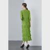 Miyake 2024 V-Neck Long-Sleeved Tassel Pleated Dress