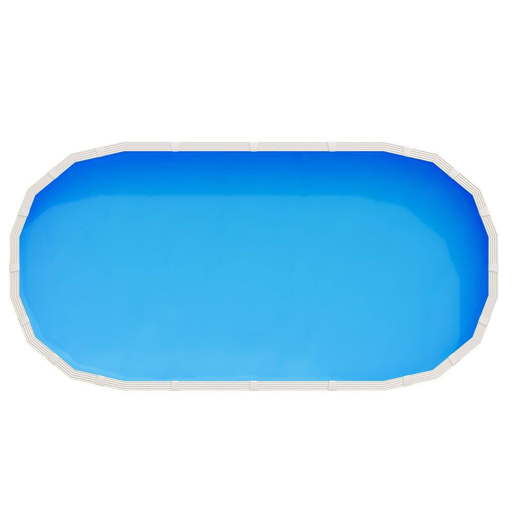 Oval Pool Liner, 375 x 610 cm UniBead Swimming Pool Liner for 120 cm Wall Height, Premium Vinyl, Easy Install with Leak-Proof Patches, Designed for