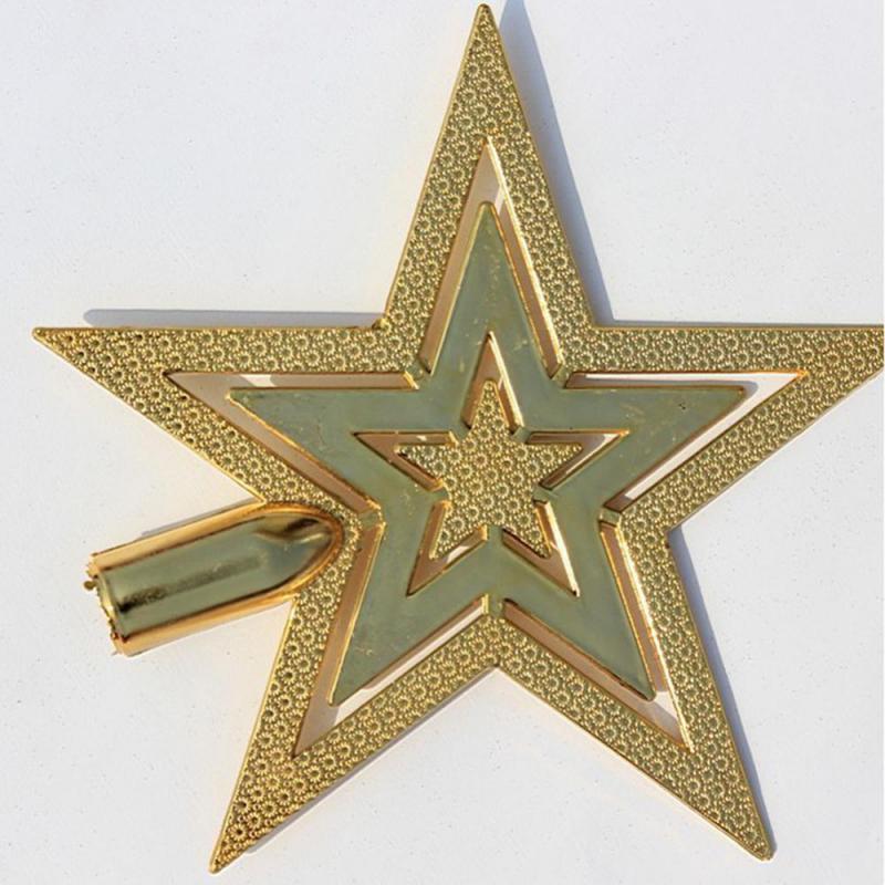 20cm Christmas Tree Top Star Five-star Christmas Ornament Tree Top Star Golden Top Star Christmas Tree Pendant Ornaments